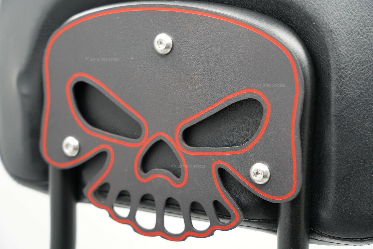 Matte Black Skull Passenger Backrest Mounting Bracket for Harley HD Touring