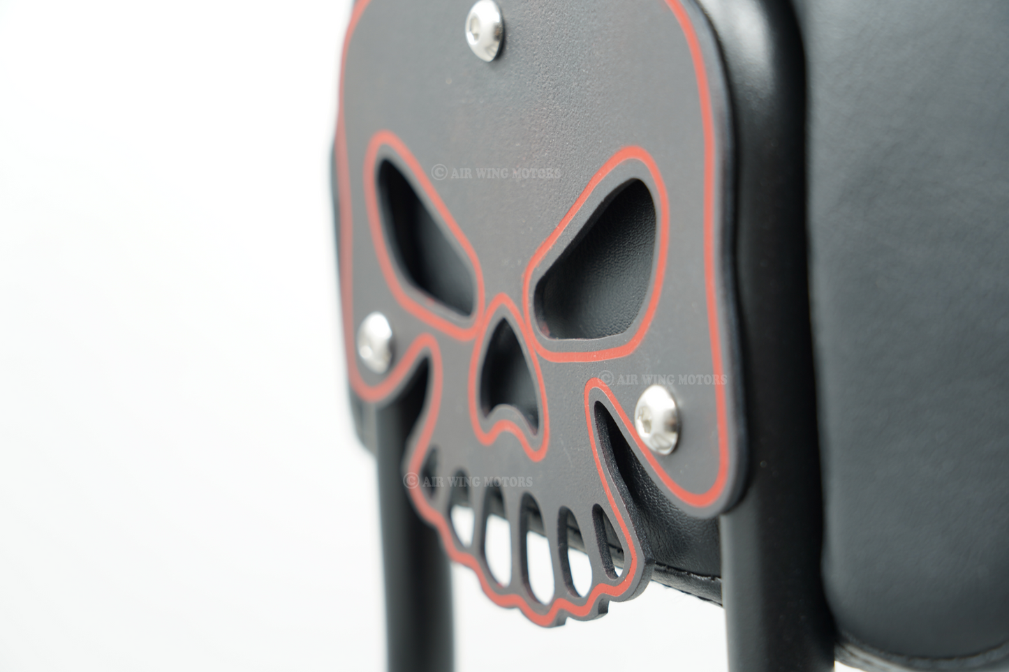 Matte Black Skull Passenger Backrest Mounting Bracket for Harley HD Touring