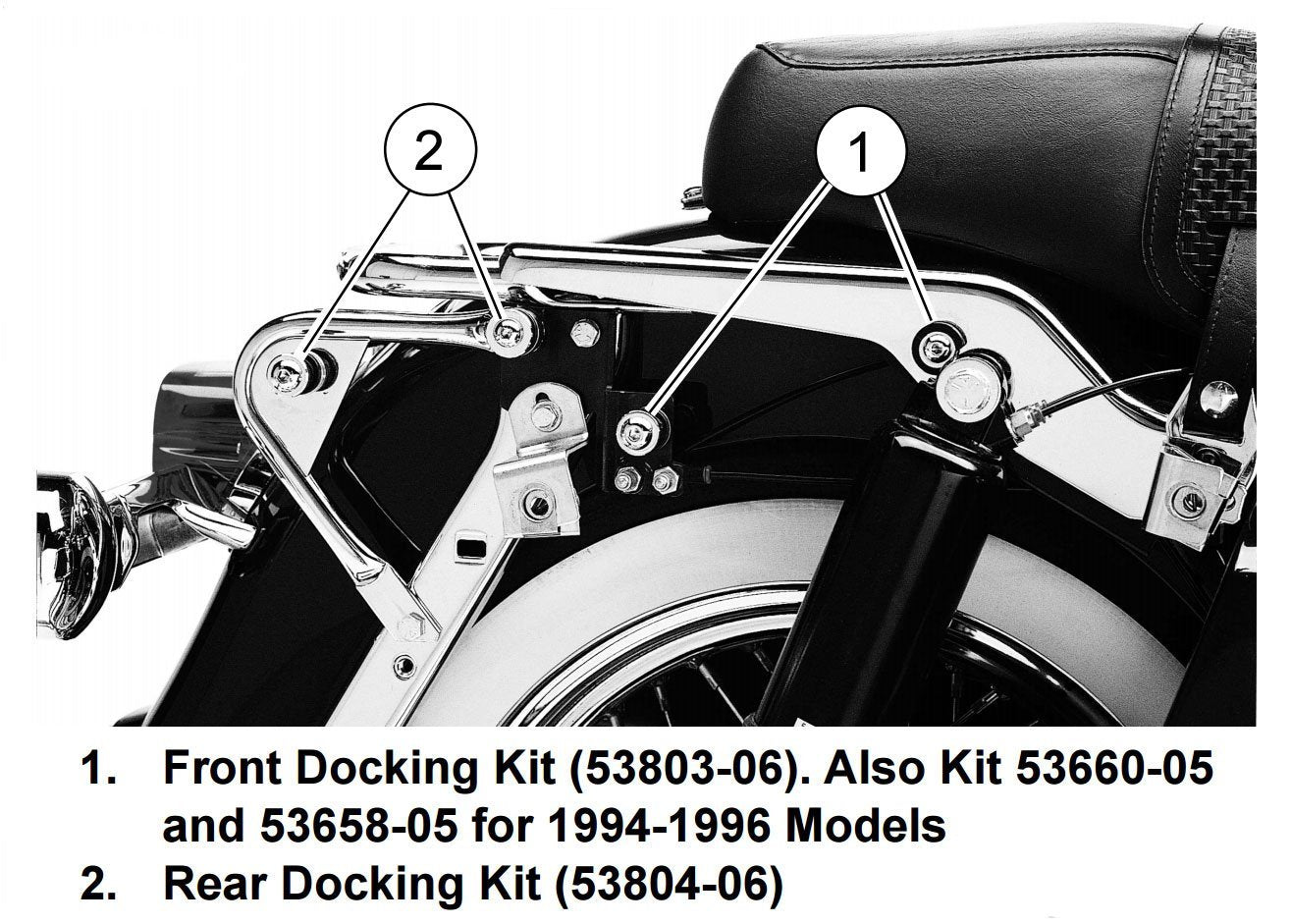 Front and Rear Docking Hardware Kit for Harley Davidson Touring 1997-2008