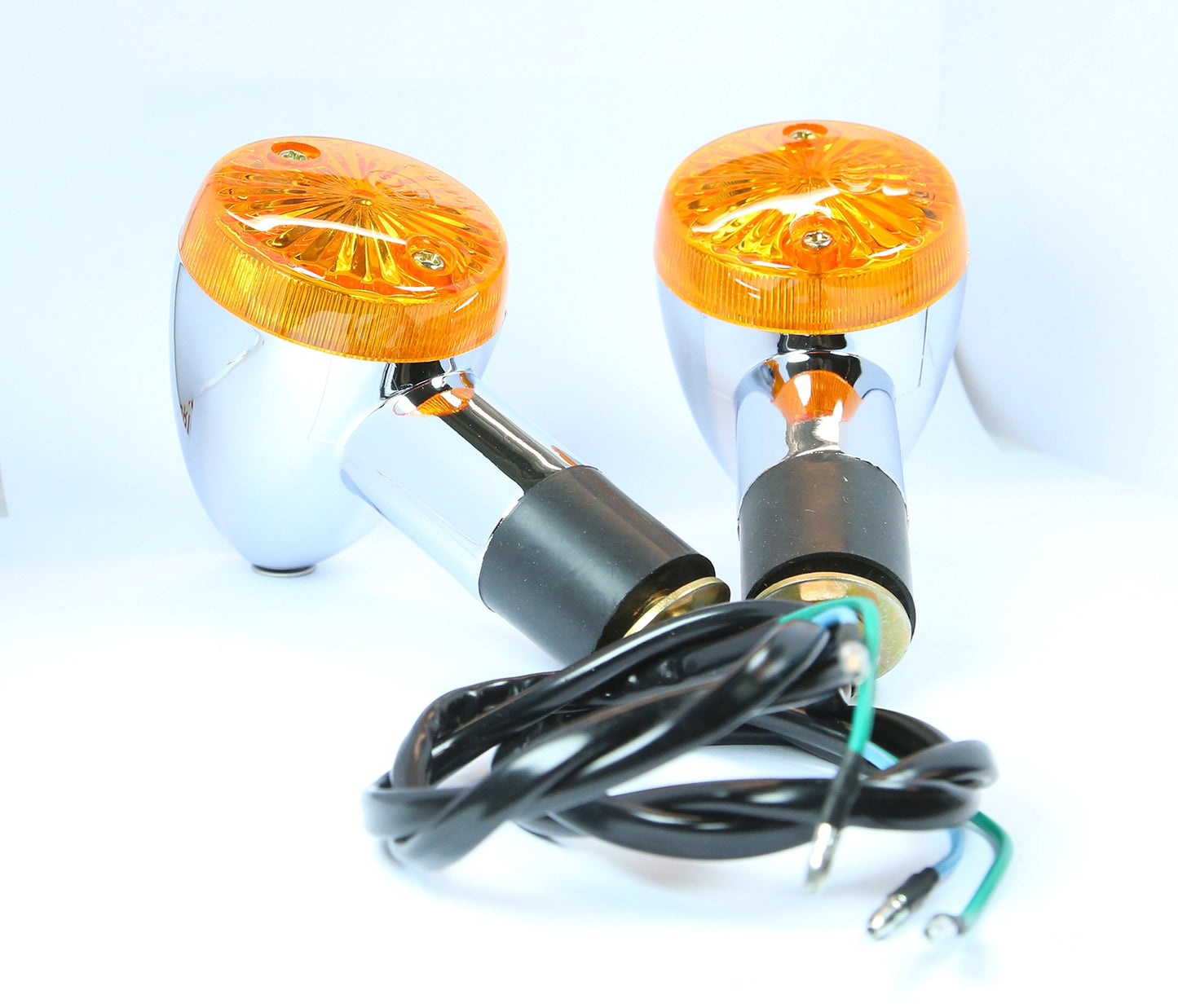 Front Rear Turn Signal Blinker Indicator Amber Chrome Bullet Light for HONDA SUZUKI YAMAHA Kawasaki Motorcycles